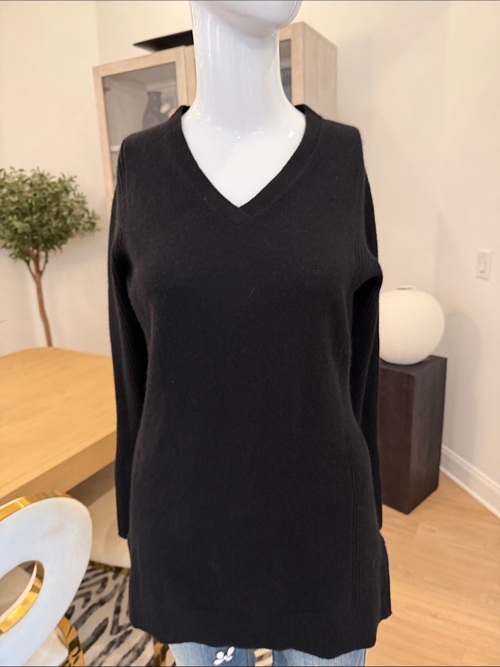 Black V-Neck Women's Sweater